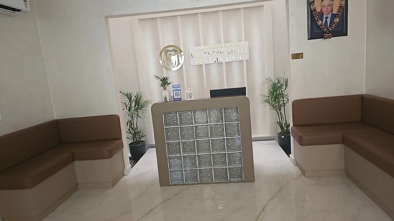 Smile Architects dental clinic reception and lobby, Amritsar